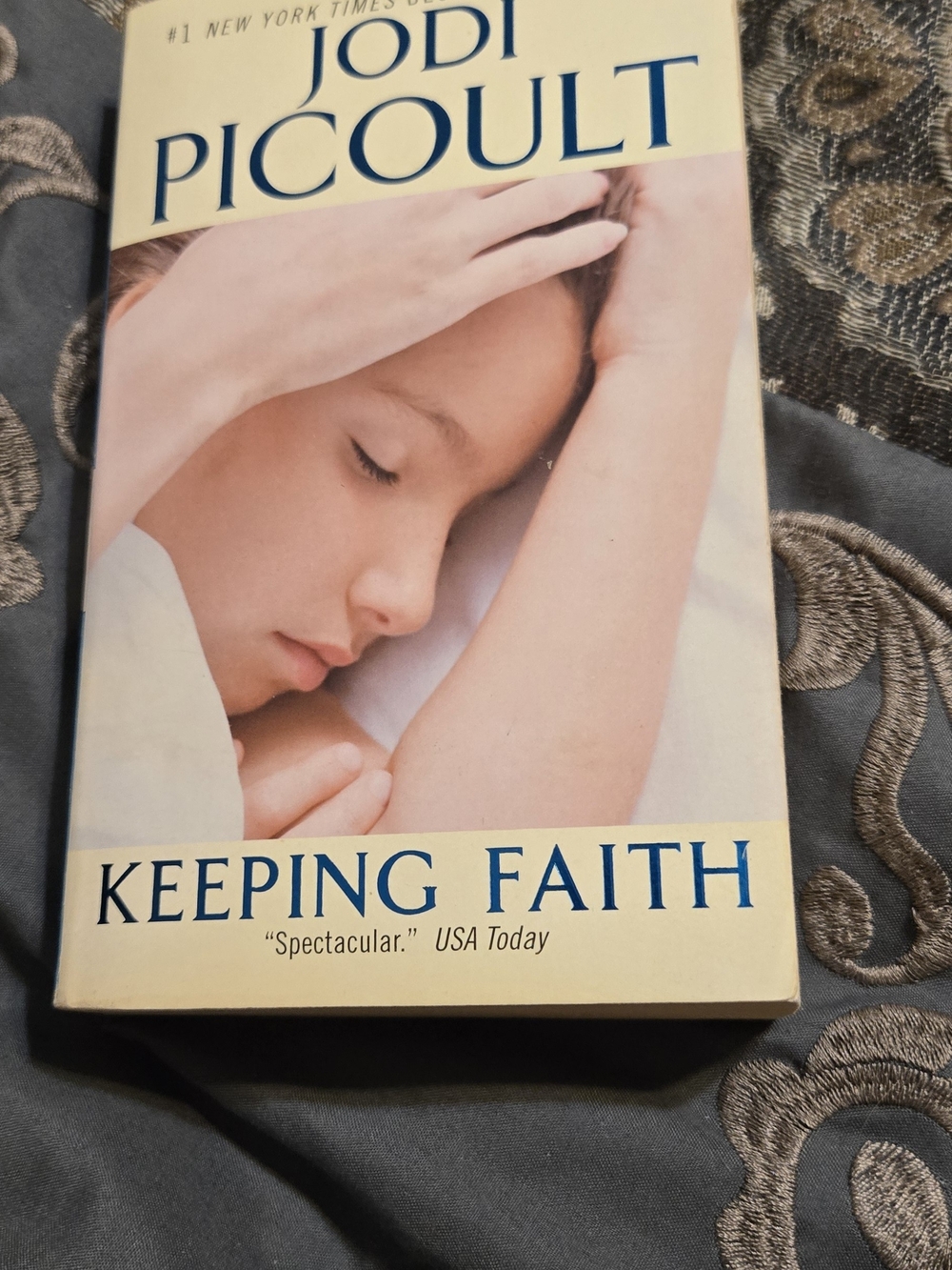 'Keeping Faith' Book Cover Wall Art - Cream & Blue